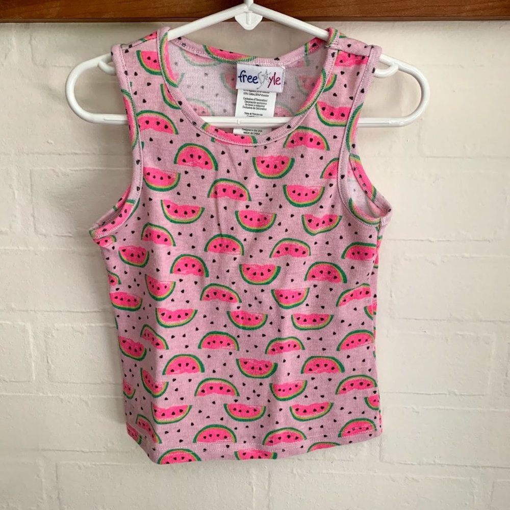 Pink Watermelon Patterned Tank Top